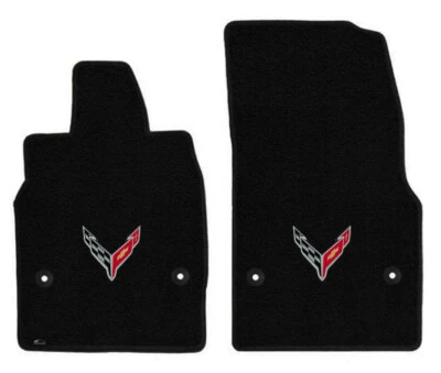 ¡NUEVO! Alfombrillas negras Corvette C8 2020-2025 logotipo bordado - par Foto 1 de 4