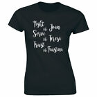 Saints Tee Fight Like Joan Serve Like Teresa Trust Like Faustina Women's T-Shirt