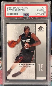 2011-12 SP Authentic #27 Kawhi Leonard RC Rookie PSA 10 Gem Mint CLIPPERS - Picture 1 of 2