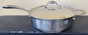 TRAMONTINA 3-Ply 5 Qt. STAINLESS STEEL CHICKEN FRYER SAUTE PAN~Made in Brazil - Picture 1 of 2