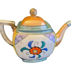 Vintage Flower Design Lusterware Teapot - Picture 1 of 6