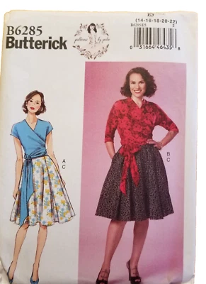 Top y falda Butterick patrón de costura B6285 tallas 14-22 nuevo sin cortar plegable de fábrica Foto 1 de 2