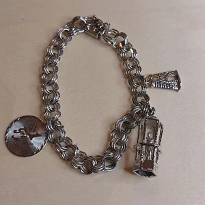 Bracciale Vintage Spencer Sterling Link Catena Charmed #1 Nonna - Foto 1 di 8