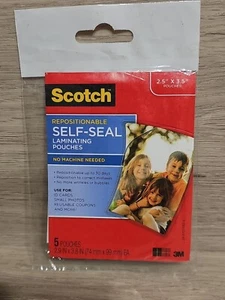 Scotch Repositionable Self-Seal Laminating Pouches 2.5" × 3.5"   5 Pouches - Picture 1 of 2