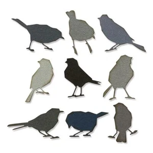Tim Holtz Sizzix Thinlits Die ~ SILUETA PÁJAROS ~ Alteraciones 665861 - Imagen 1 de 3