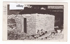 1909 NEW ALBANY INDIANA STONE COTTAGE INSIDE CAVE BEN HAINS VINTAGE POSTCARD IN - Picture 1 of 2