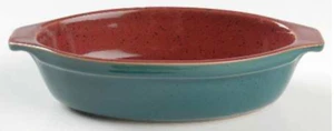 Denby Harlequin Augratin Red Green 8 3/4" - Picture 1 of 3