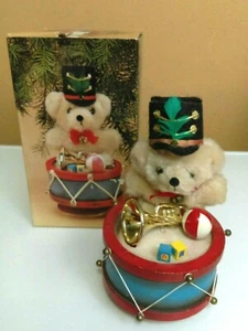 Vintage Enesco Teddy Bear Major Musical Box - Children's Marching Song w/ Box - Picture 1 of 10