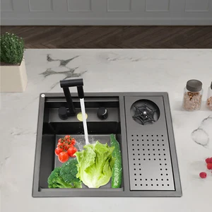 Drop In Sink Single Bowl Stainless Steel Top Mount Kitchen Bar Sink w/Faucet - Imagen 1 de 20