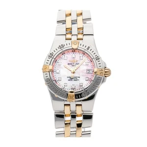 Breitling Starliner Acero Oro Amarillo Cuarzo Diamante Rosa 30 Reloj B7134012 / - Imagen 1 de 4