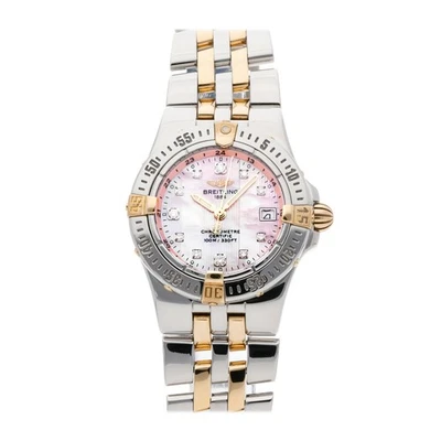 Breitling Starliner Acero Oro Amarillo Cuarzo Diamante Rosa 30 Reloj B7134012 / - Imagen 1 de 4