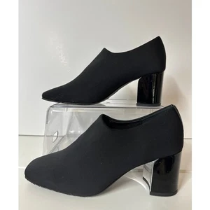 Donald Pliner Chelsie Pumps Chunky Heel Black Leather Wrap Square Toe Sz 7.5 - Picture 1 of 12
