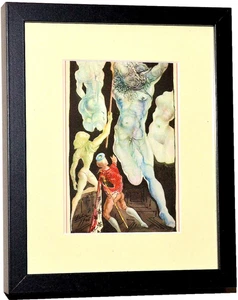 Salvador Dali gelisteter Künstler ORIGINAL 1946 Farbdruck im MUSEUM SCHWARZ RAHMEN #5 - Bild 1 von 3