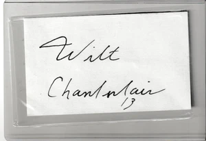 Wilt Chamberlain autographed 3 x 5 index card (No COA) - Picture 1 of 1