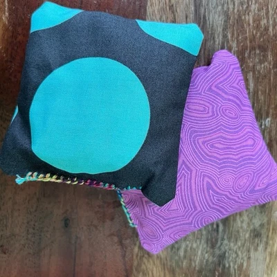 Handmade Catnip Toys – Set of 2 – Organic Refillable Pouches – Teal & Purple - Image 1 of 4