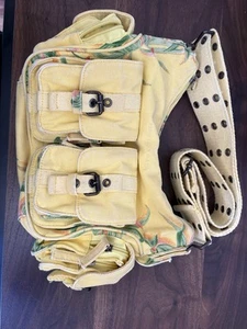 Francesco Biasia Cargo Canvas Yellow Floral Handbag - Picture 1 of 4