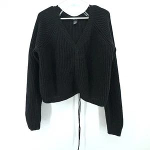 Suéter Y2K rue21 Cuello en V Mujer L Negro Grueso Hada Balletcore Acogedora Coqueta - Imagen 1 de 8