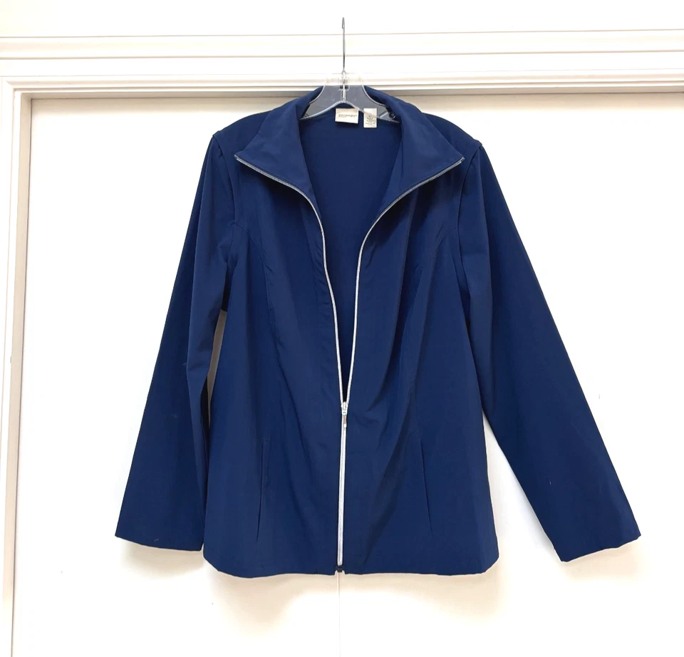 Chaqueta deportiva chico's zenergy talla 2 = L chaleco azul marino convertible cremallera brazos Foto 1 de 4