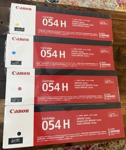 New Sealed Genuine Canon 054H Complete 4-Color Toner Cartridge Set (OEM) - Afbeelding 1 van 2