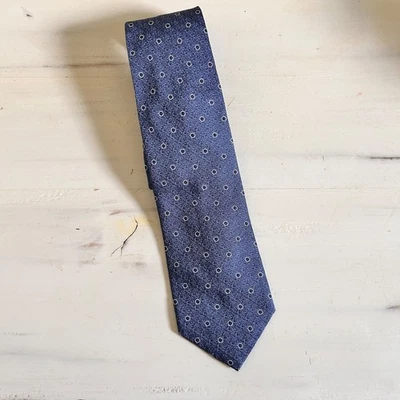 Corbata Ermenegildo Zegna llamativa diseño punto azul lujo para hombre 100 % seda italiana Foto 1 de 4