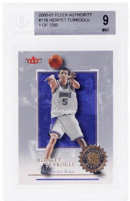 2000 Fleer Authority Hedo Turkoglu Rookie #118 /1250 BGS 9 Rookie RC - Image 1 of 2