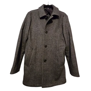 Bonobos Wool Blend Car Coat Mens SM Grey Pockets Preppy Academia Manteco Fabric - Picture 1 of 12