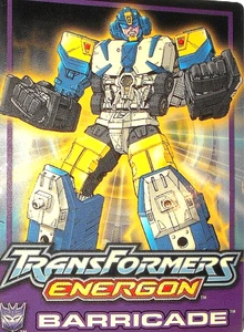 TRANSFORMERS Energon BARRICADE rading Card 2003 complete tech specs 2004 - Picture 1 of 3