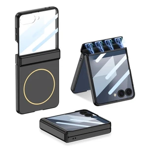Magnetic Hinge Case w/ Small Screen Glass For Samsung Z Flip 7 5G Mag-Safe Cover - Picture 1 of 17