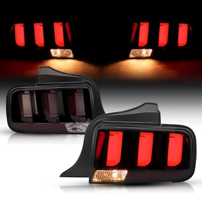 HECASA LED Tube Tail Lights For Ford Mustang 2005-2009 Smoked Signal Brake Lamps - Image 1 of 4