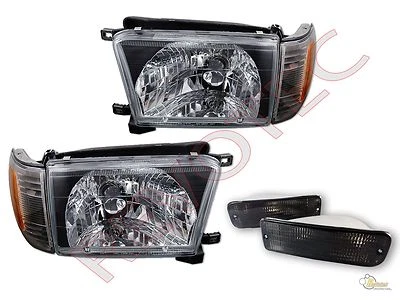 Juego de luces de señalización de parachoques de humo de esquina de faros negros para Toyota 4Runner 96-98 Foto 1 de 4