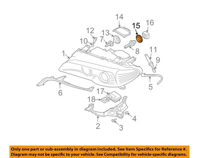 Anillo de soporte de lámpara de faros BMW OEM 04-06 325Ci 63126934755 Foto 1 de 2