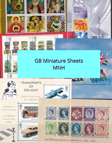GB Decimal Miniature Sheets MNH - Select from List Cover