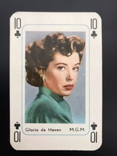 1950s Maple Leaf Dutch Film Star Playing Card - 10 of Clubs ~ Gloria De Haven