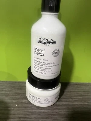 L’ORÉAL PROFESSIONAL METAL DETOX SHAMPOO 300ML + MASK 250ML   RRP $110+ - Image 1 of 3