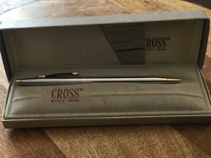 Vintage CROSS Chrome INC 20132 Ball-Point PEN in BOX & Instructions - Picture 1 of 3