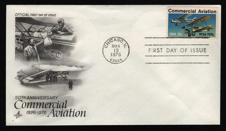 #1684 13c Commercial Aviation, Art Craft FDC **ANY 5=FREE SHIPPING** - Image 1 of 1