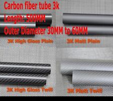 1-10PC  3k Carbon Fiber Tube 30mm 32 33 34 35 36 38 40 42 45 48 50 55 60 x500mm