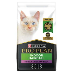 Purina Pro Plan Hairball, IndoorDry Cat Food, Turkey & Rice, 3.5 lb Bag - Picture 1 of 8