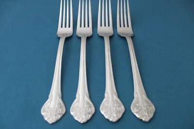 4 Tenedores de Cena Caña Barton ELEGANTE Acero Inoxidable China 8" Foto 1 de 4