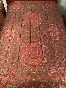 RALPH LAUREN Galahad rot Mittelalter Voll/Queen Bettdecke 100% Baumwolle Satan - Bild 1 von 11
