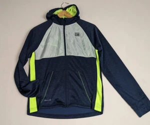 Russell Dri-Power Full Zip Hoodie Jacket Navy Blue Neon Green Youth Sz  XL 14-16 - Picture 1 of 10