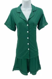 3XL Tik Tik Soft Bamboo Pajama Button Front Short Sleeve Pj Short Set - Picture 1 of 9