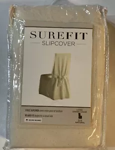 Silla de comedor SureFit funda de algodón pato ajuste relajado natural LARGA nueva - Imagen 1 de 7