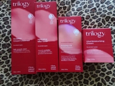 TRILOGY CLEAN BEAUTY LOT X4 NIB Rosehip Oil TONER Vital Cream Cleanser  FULL SIZ - Image 1 of 2