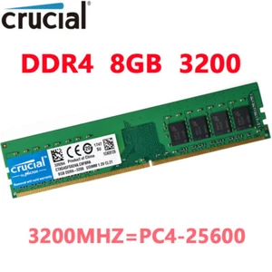 Crucial DDR4 8GB 3200Mhz PC4-25600 288pins Desktop Memory Dimm Ram 1X8GB - Picture 1 of 8