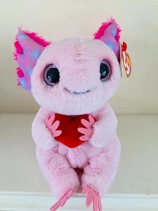 TY LOCKY THE VALENTINE AXOLOTL BEANIE BELLIES NEW 15CM BOO VALENTINE'S DAY - Picture 1 of 1