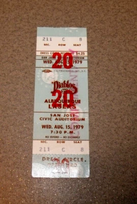 圣何塞迪布洛斯 1979 年 8 月 15 日国际排球协会 IVA 门票存根 — 第 1/3 张图片