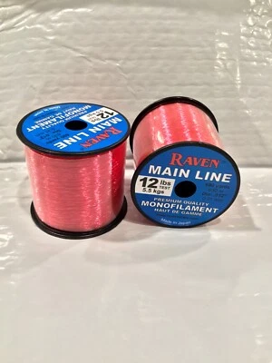 Raven 高级单丝钓鱼线,12 磅测试,粉红色 630 码 — 第 1/2 张图片