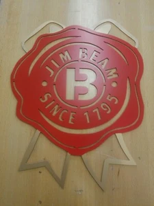 Arte de pared de metal Jim Beam corte por plasma decoración del hogar idea de regalo bourbon whisky - Imagen 1 de 2