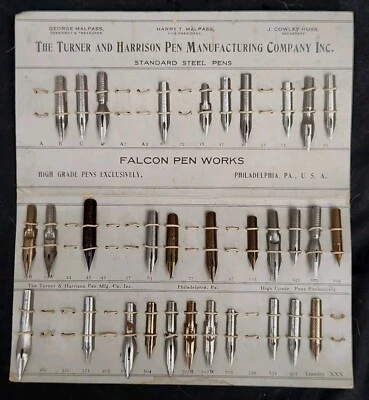 Антикварная перьевая ручка Turner & Harrison Manuf Co Inc. из стали для письма в коробке  - Изображение 1 из 4